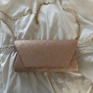 Elegant Glitter Clutch with Chain Strap